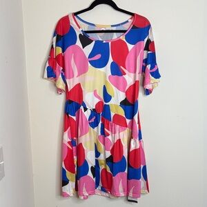 BOUTIQUE Colorful Abstract Print Women's Dress